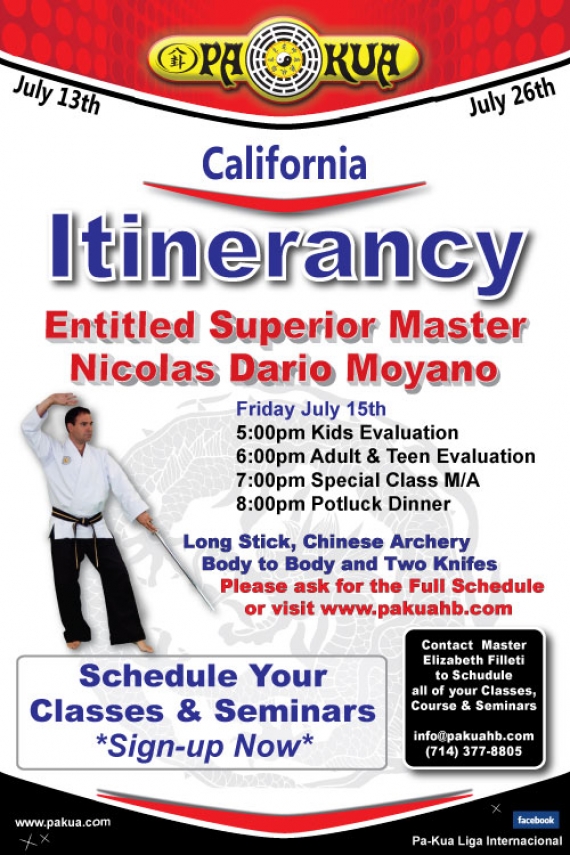 Entitled Superior Responsible Master Moyano's July Itinerancy